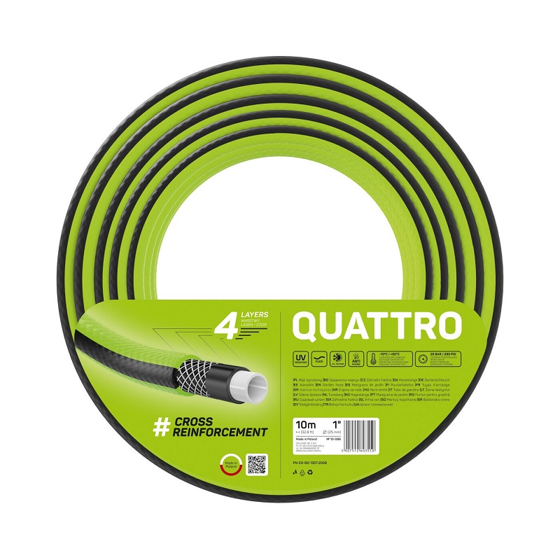 WĄŻ OGRODOWY QUATTRO 1'' 10M
