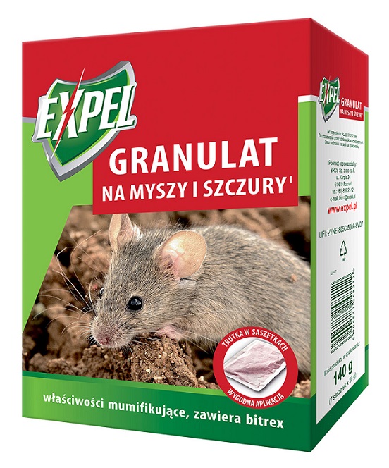 GRANULAT NA MYSZY I SZCZURY 140G EXPEL
