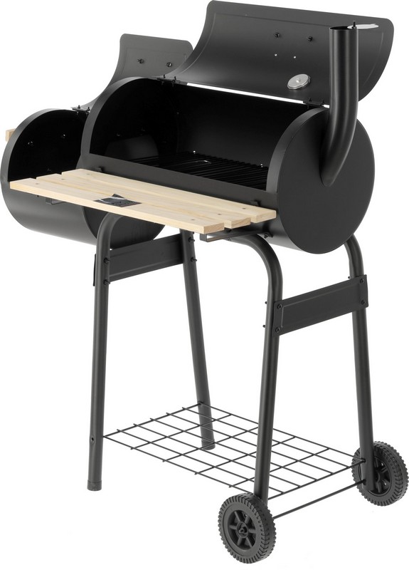 GRILL WĘGLOWY Z WĘDZARNIĄ, RUSZT 60*30CM