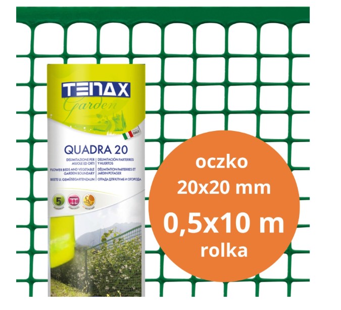 SIATKA PVC QUADRA 20 ZIELONA 0.5M*10MB OCZKO 20MM