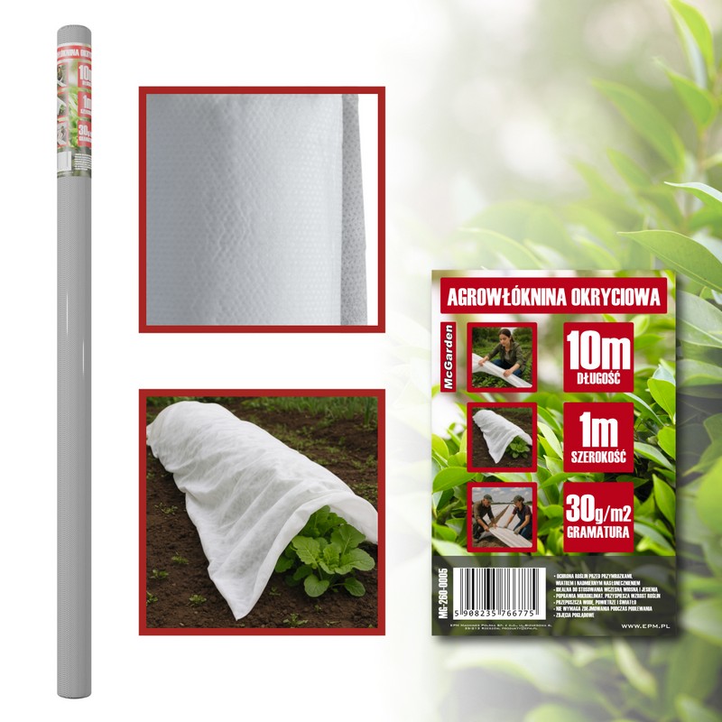 AGROWŁÓKNINA OKRYCIOWA BIAŁA 30G 1*10M