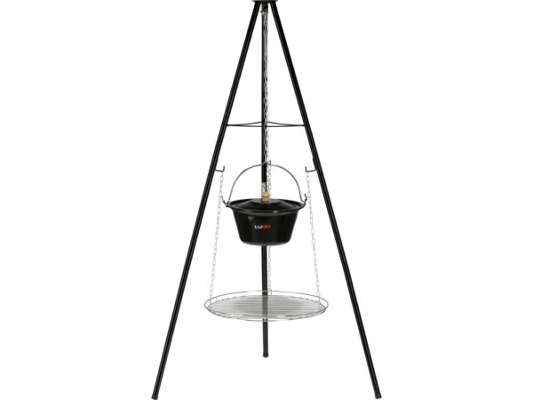 GRILL Z KOCIOŁKIEM 6L WISZĄCY NA TRÓJNOGU RUSZT 49CM