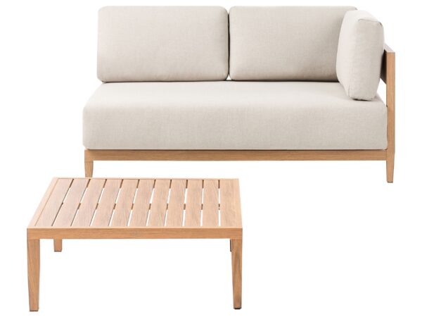 Sofa ogrodowa ze stolikiem dla 2 osób SAMPIERI Jasnobrązowy Metal
