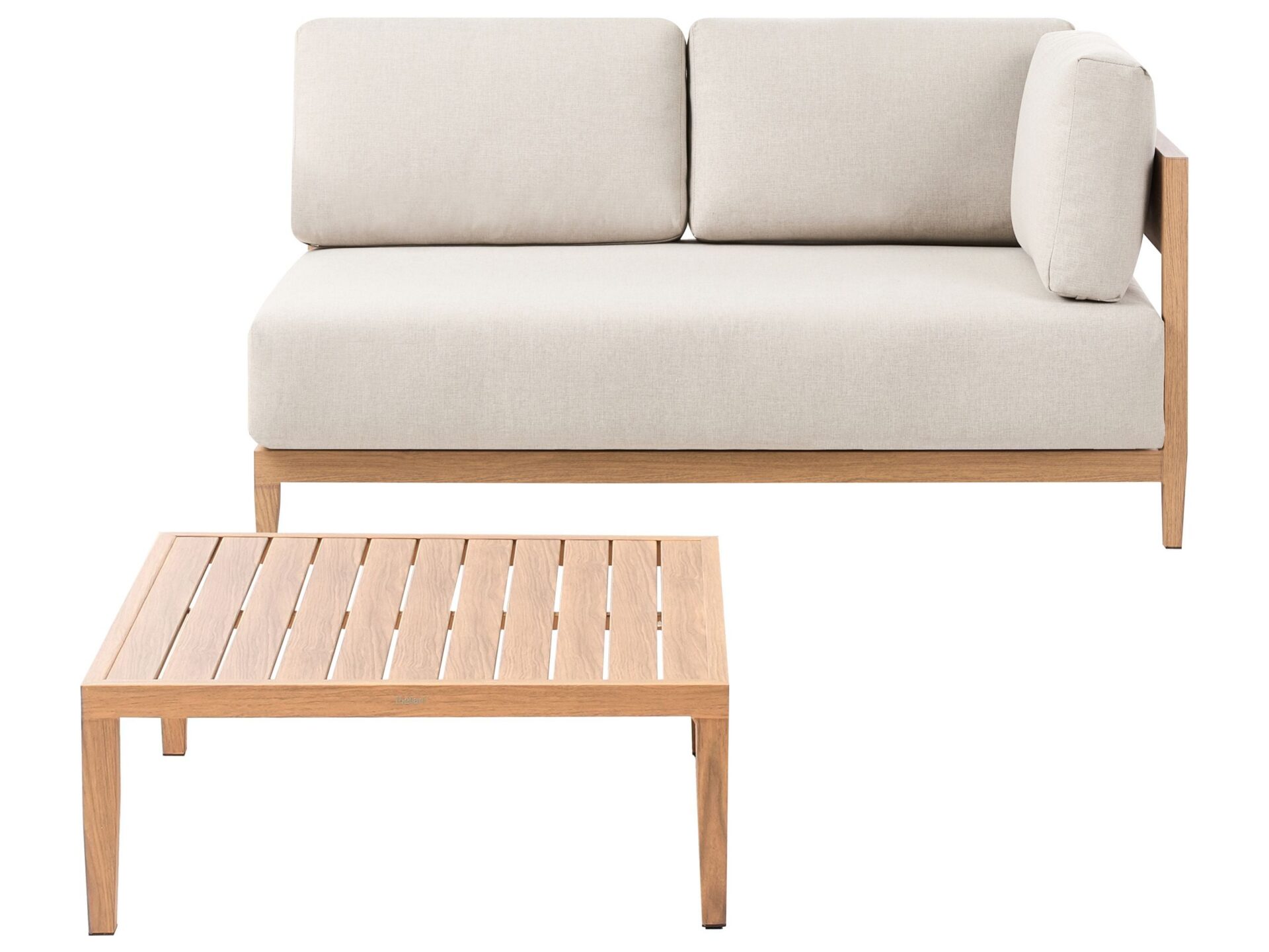 Sofa ogrodowa ze stolikiem dla 2 osób SAMPIERI Jasnobrązowy Metal