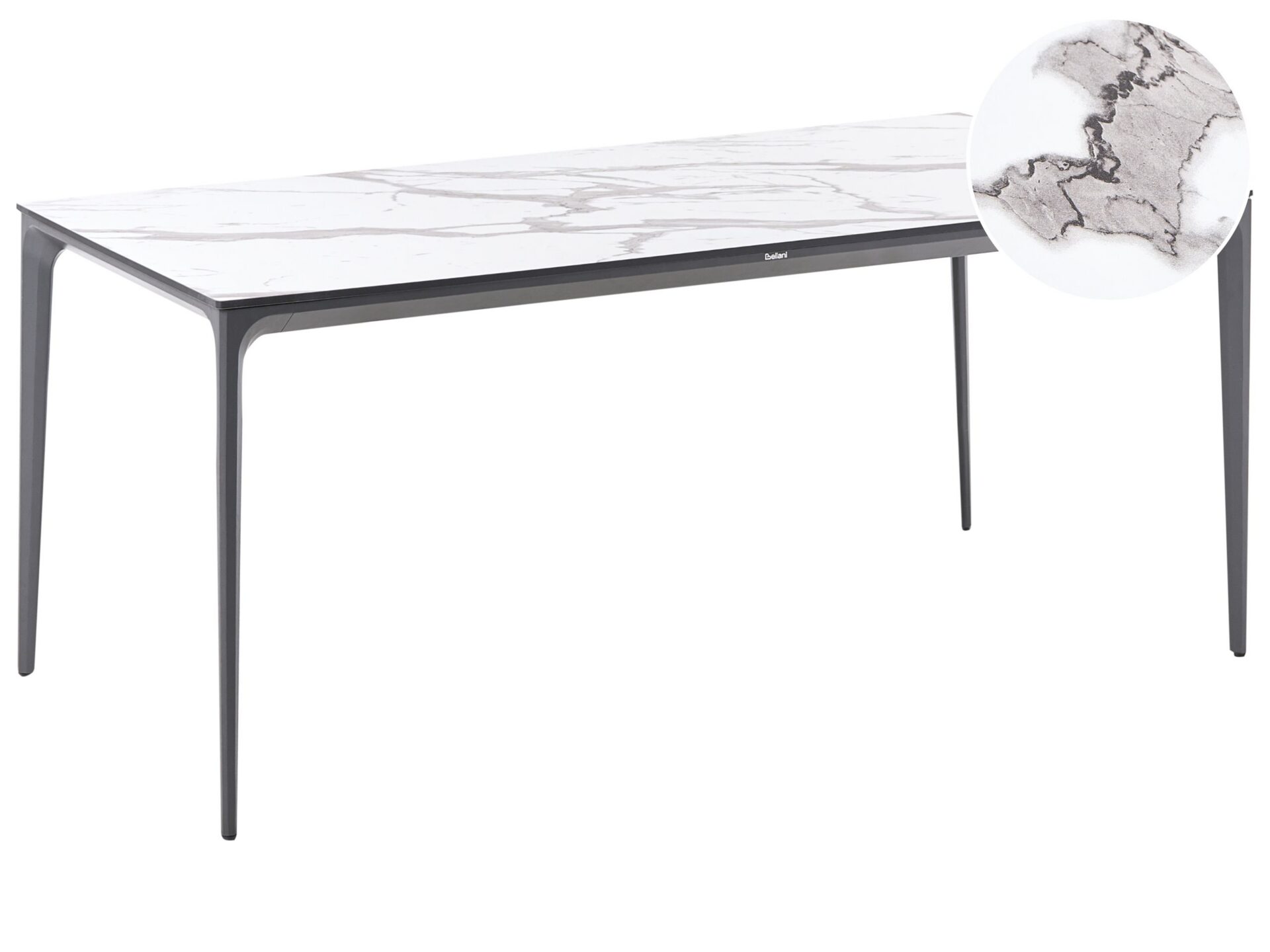 Stół ogrodowy SOVARETO 180 cm 90 cm Efekt marmuru Biały marmur