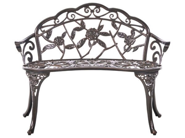 Ławka ogrodowa PIURA 88 cm Metal Ciemnobrązowy