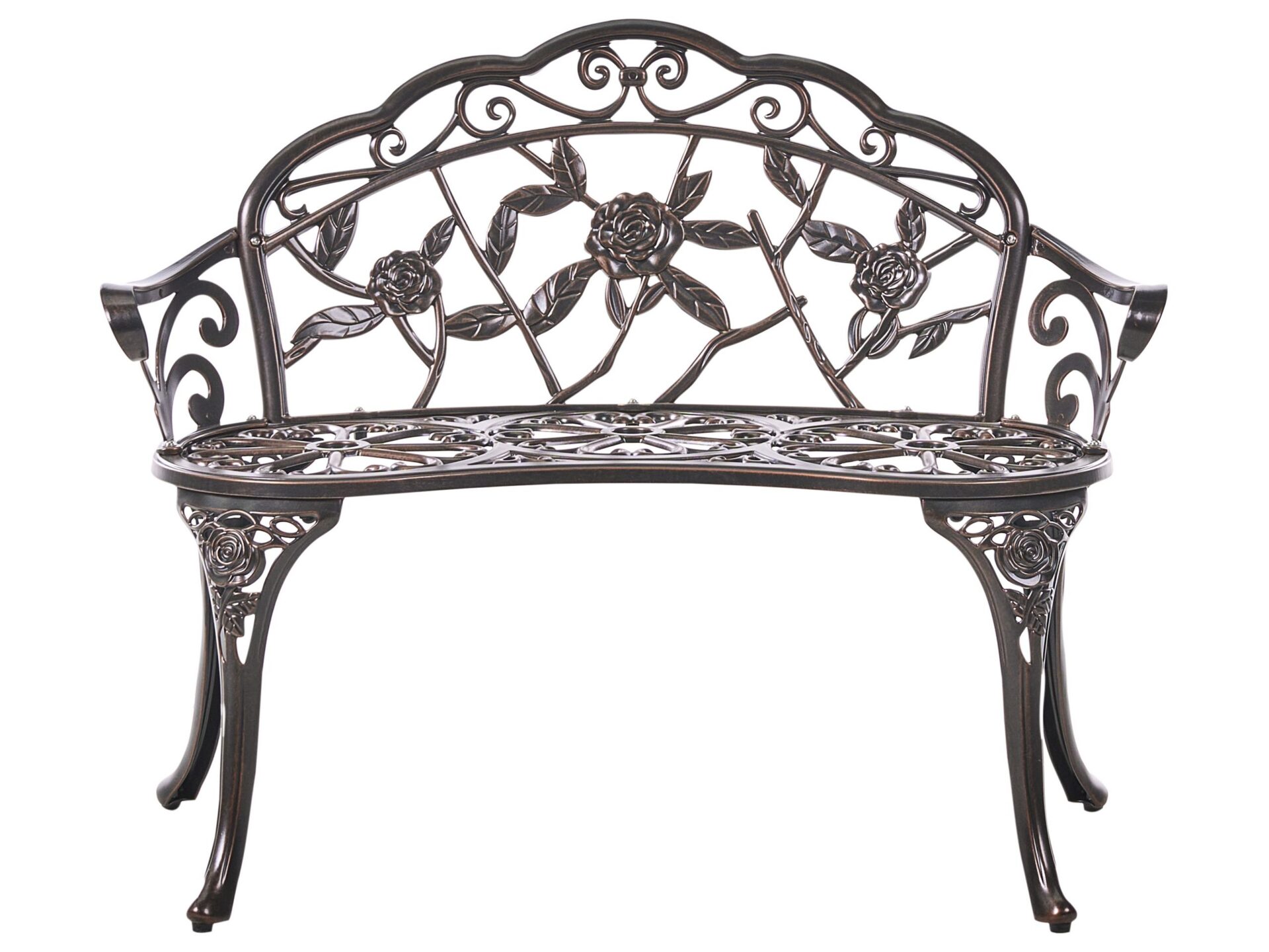 Ławka ogrodowa PIURA 88 cm Metal Ciemnobrązowy
