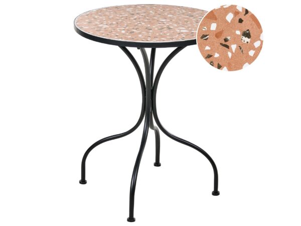 Stolik bistro ADRANO 60 cm 60 cm Efekt lastryko Metal Czarny