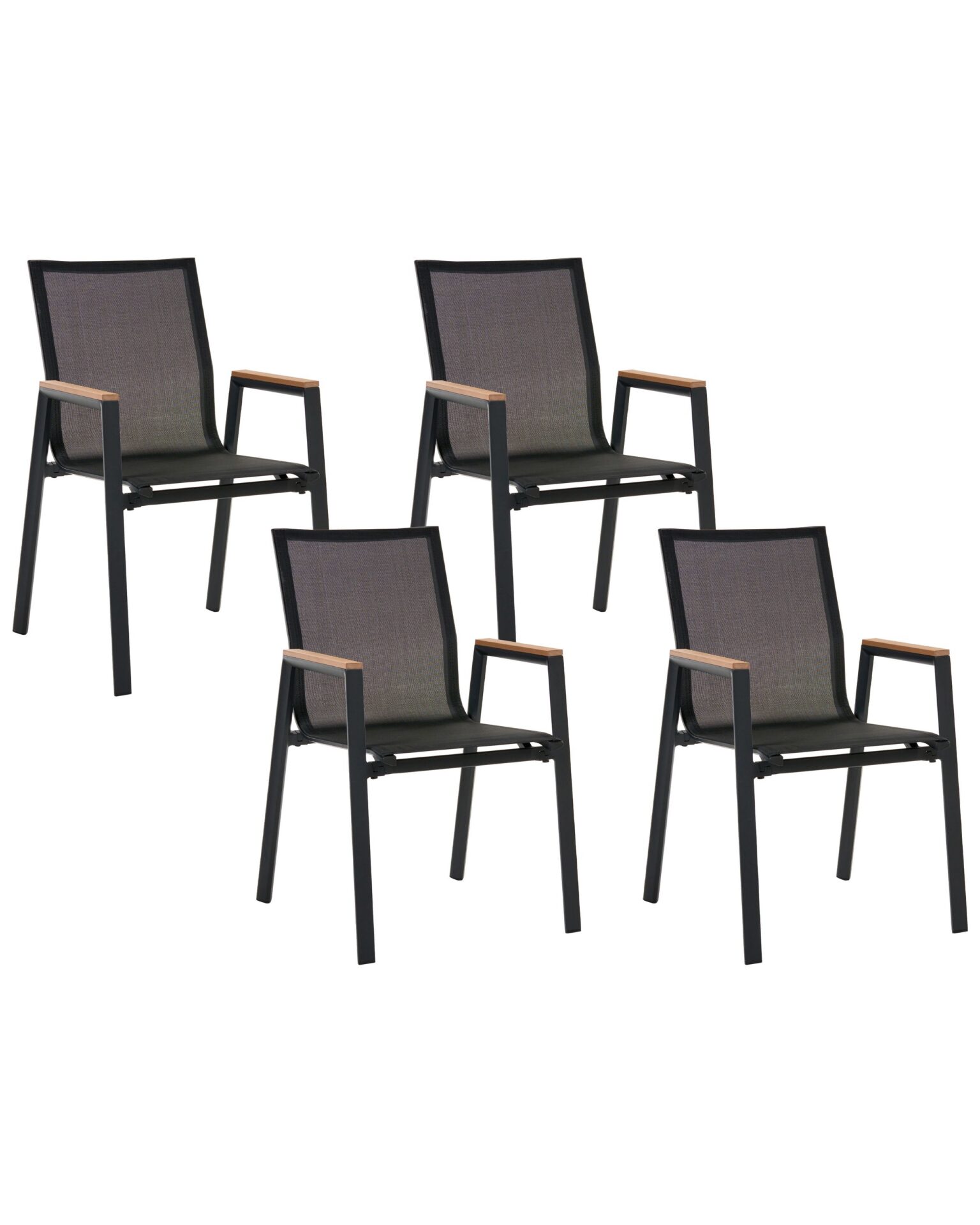 Zestaw 4 krzeseł ogrodowych TIANO Metal Czarny
