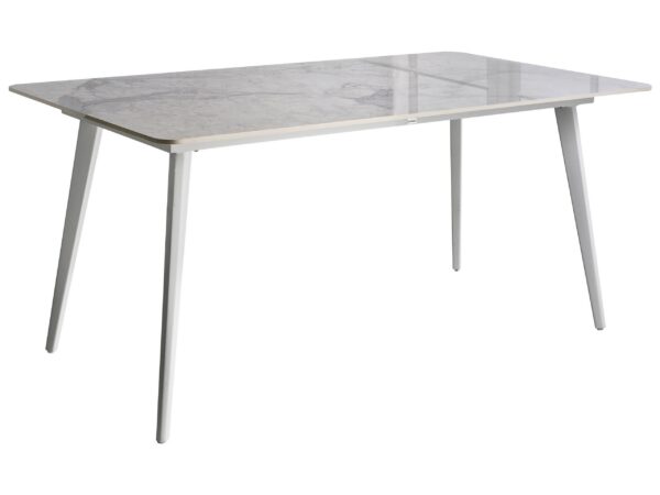 Stół ogrodowy RODALLO 160 cm 90 cm Kamień Biały marmur