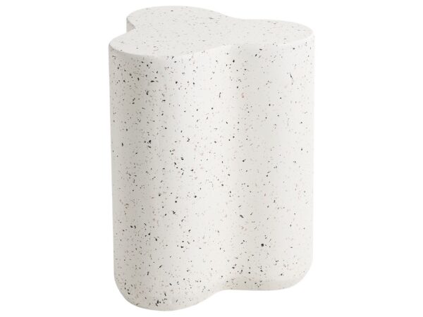 Stolik pomocniczy TELLARO 32 cm 37 cm Efekt lastryko Złamana biel