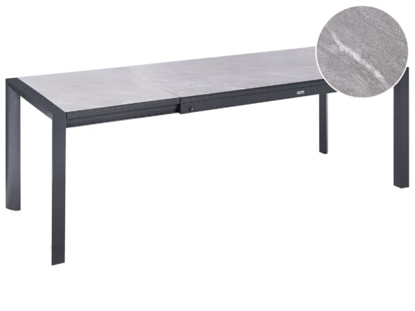 Stół ogrodowy rozkładany BINASCO 160/220 cm 90 cm Imitacja kamienia Szary