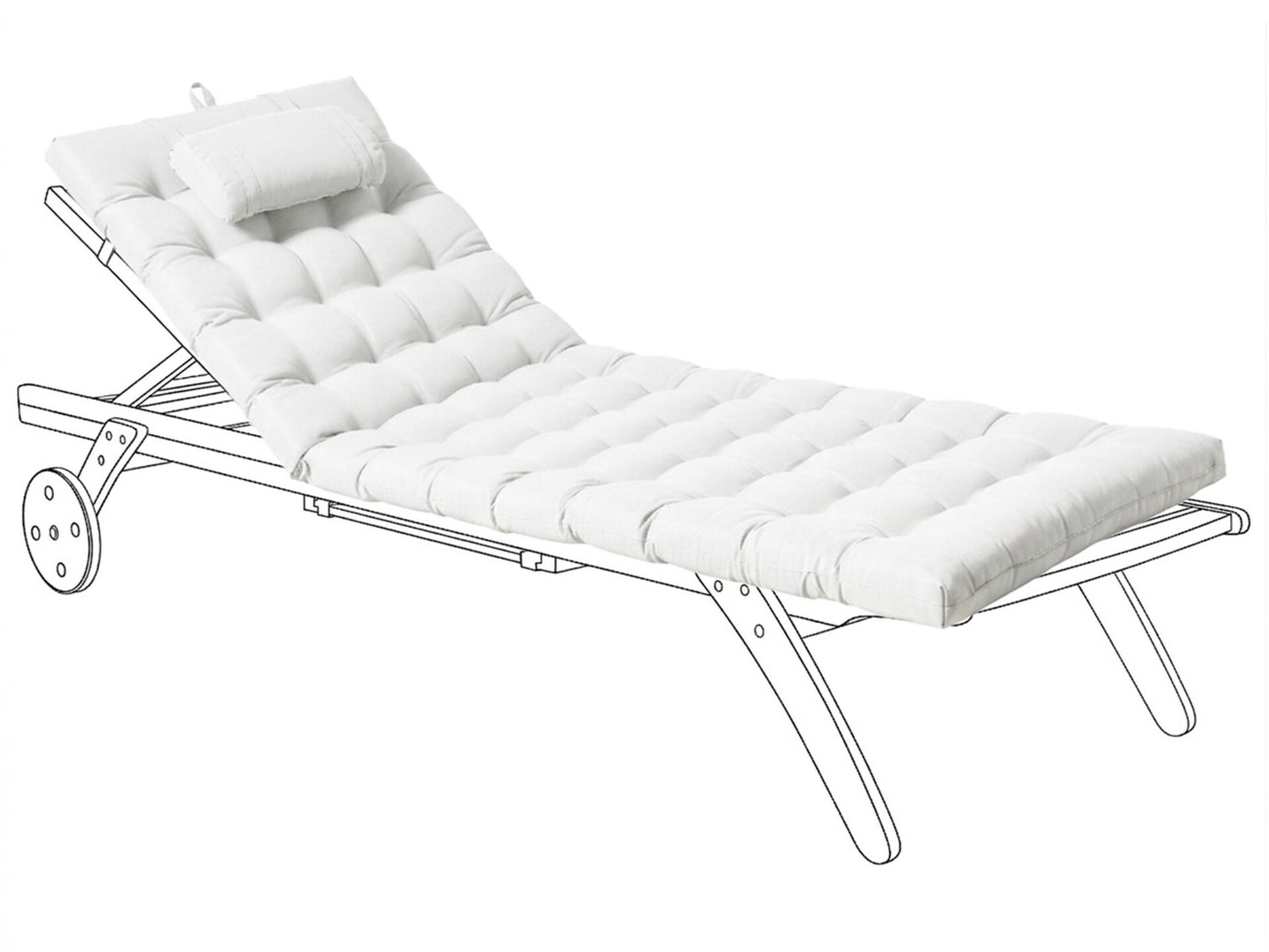 Poduszka na leżak ogrodowy CESANA PREMIUM 192 x 56 cm Złamana biel