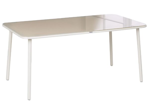 Stół ogrodowy CARAVINO 160 cm 90 cm Metal Jasnobeżowy