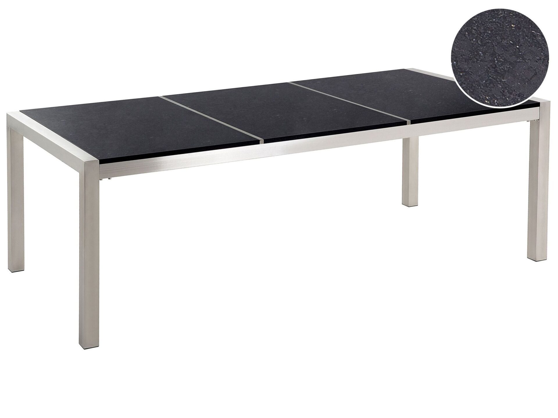 Stół ogrodowy GROSSETO 220 cm 100 cm Polerowany Granit Czarny