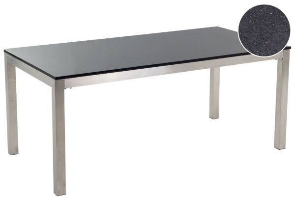 Stół ogrodowy GROSSETO 180 cm 90 cm Polerowany Granit Czarny