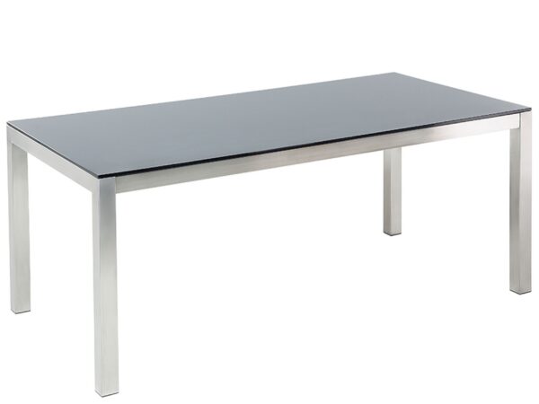 Stół ogrodowy GROSSETO 180 cm 90 cm Szkło hartowane Czarny