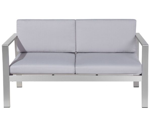 Ławka ogrodowa z poduchą SALERNO 142 cm Metal Jasnoszary