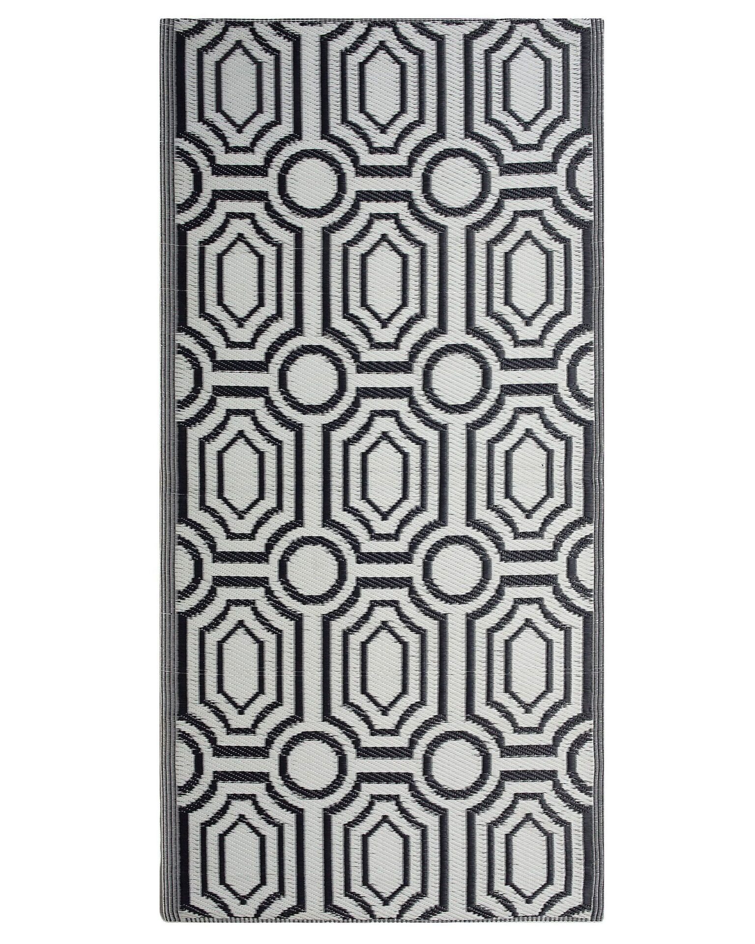 Dywan zewnętrzny BIDAR Czarny 90 x 180 cm Dwustronny