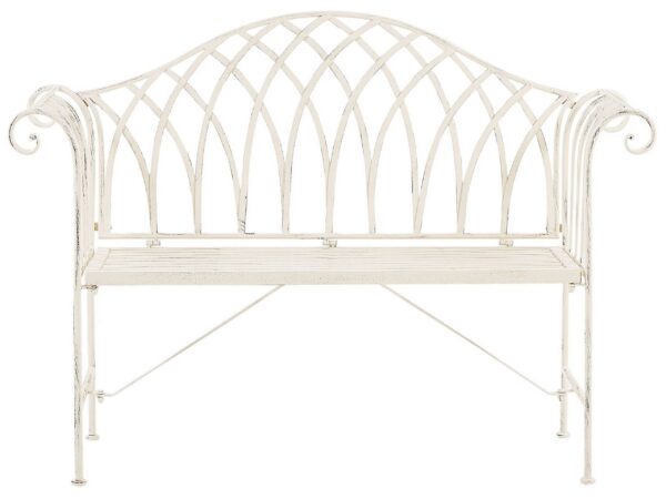 Ławka ogrodowa MILAZZO 130 cm Metal Biały