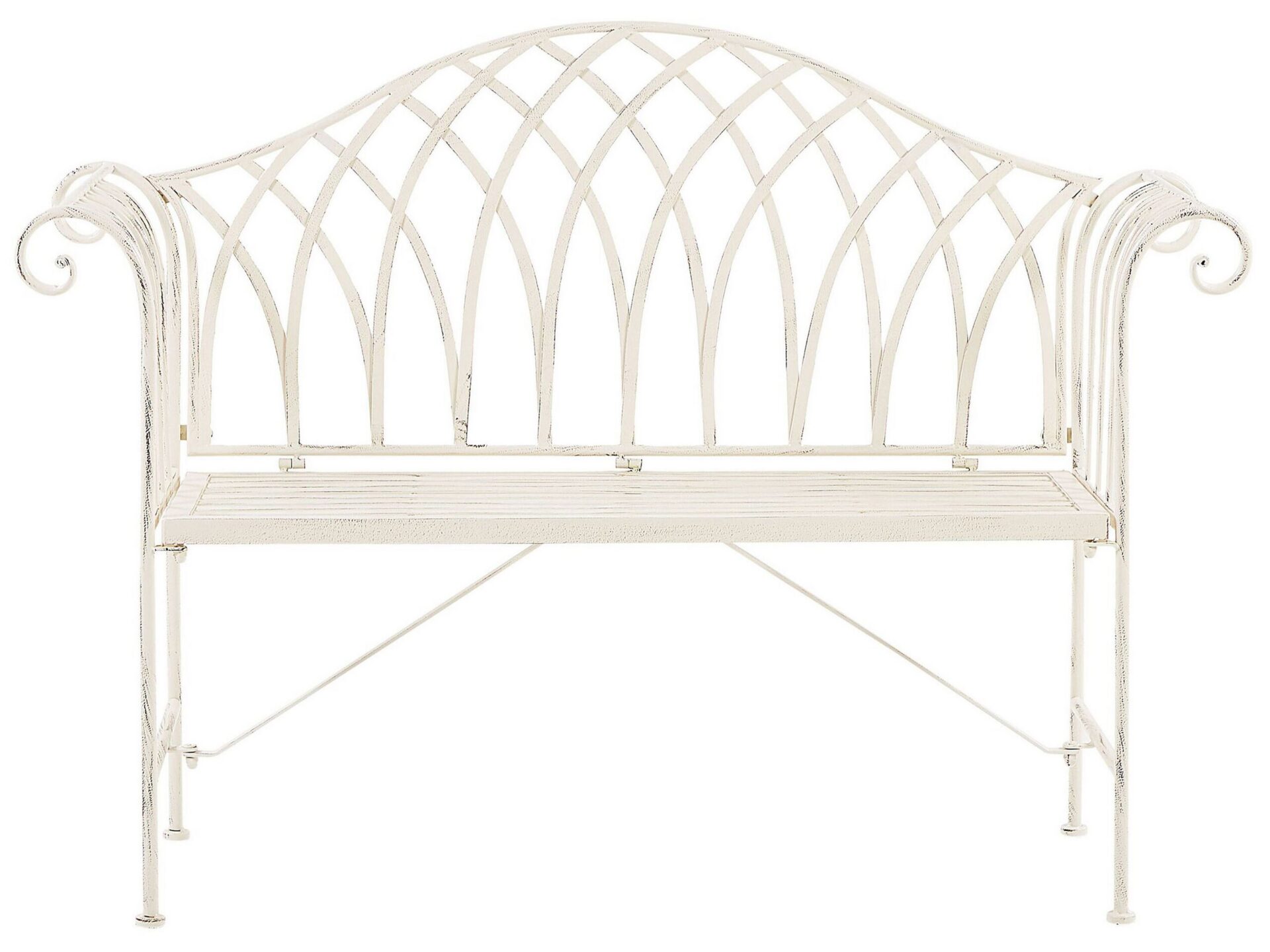 Ławka ogrodowa MILAZZO 130 cm Metal Biały