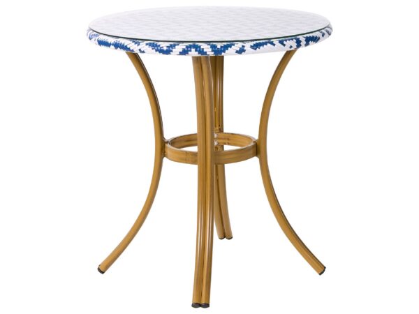 Stolik bistro RIFREDDO 70 cm 70 cm Szkło hartowane Niebieski