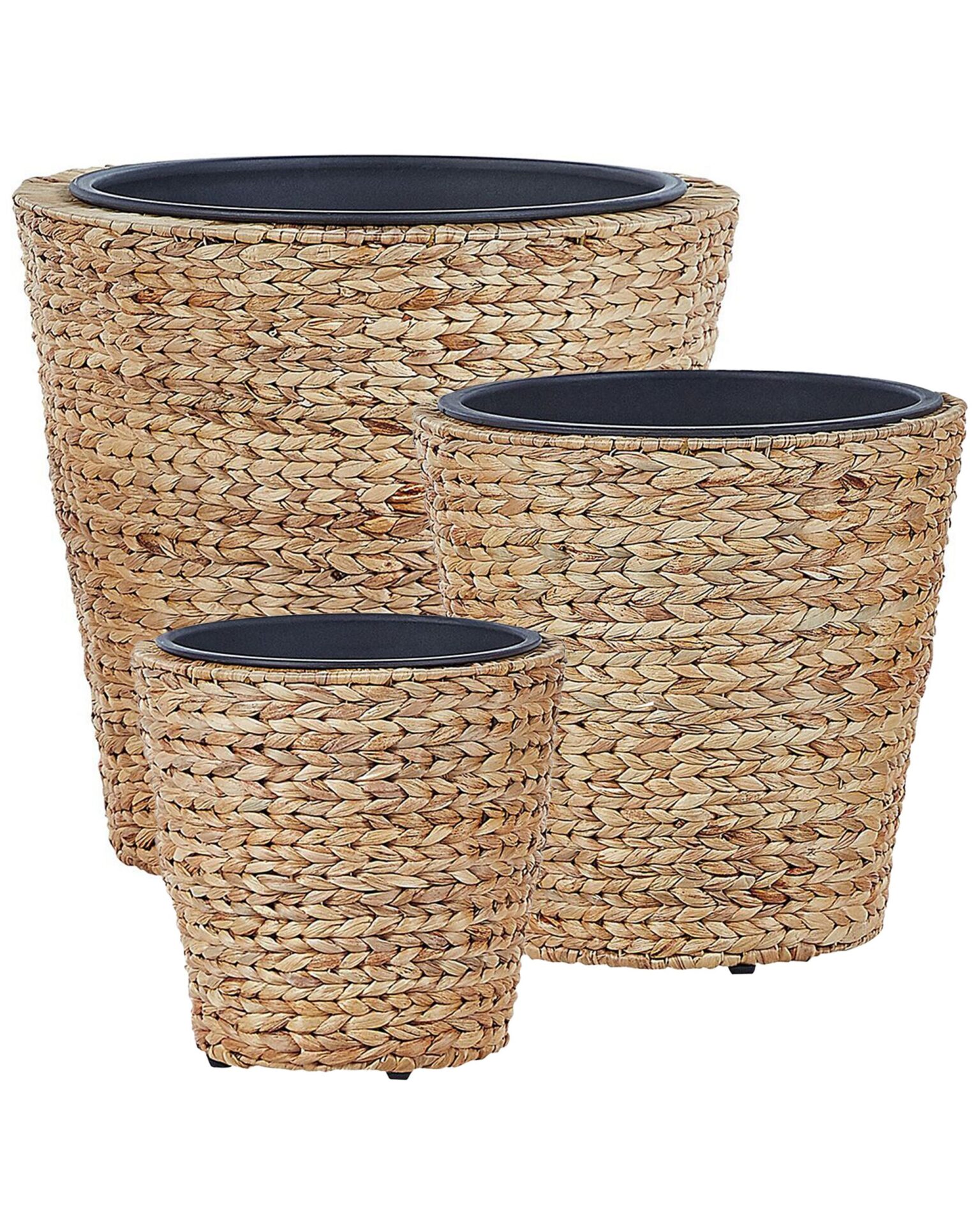 Zestaw 3 donic PLAKA 29/37/49 cm Naturalny Hiacynt wodny