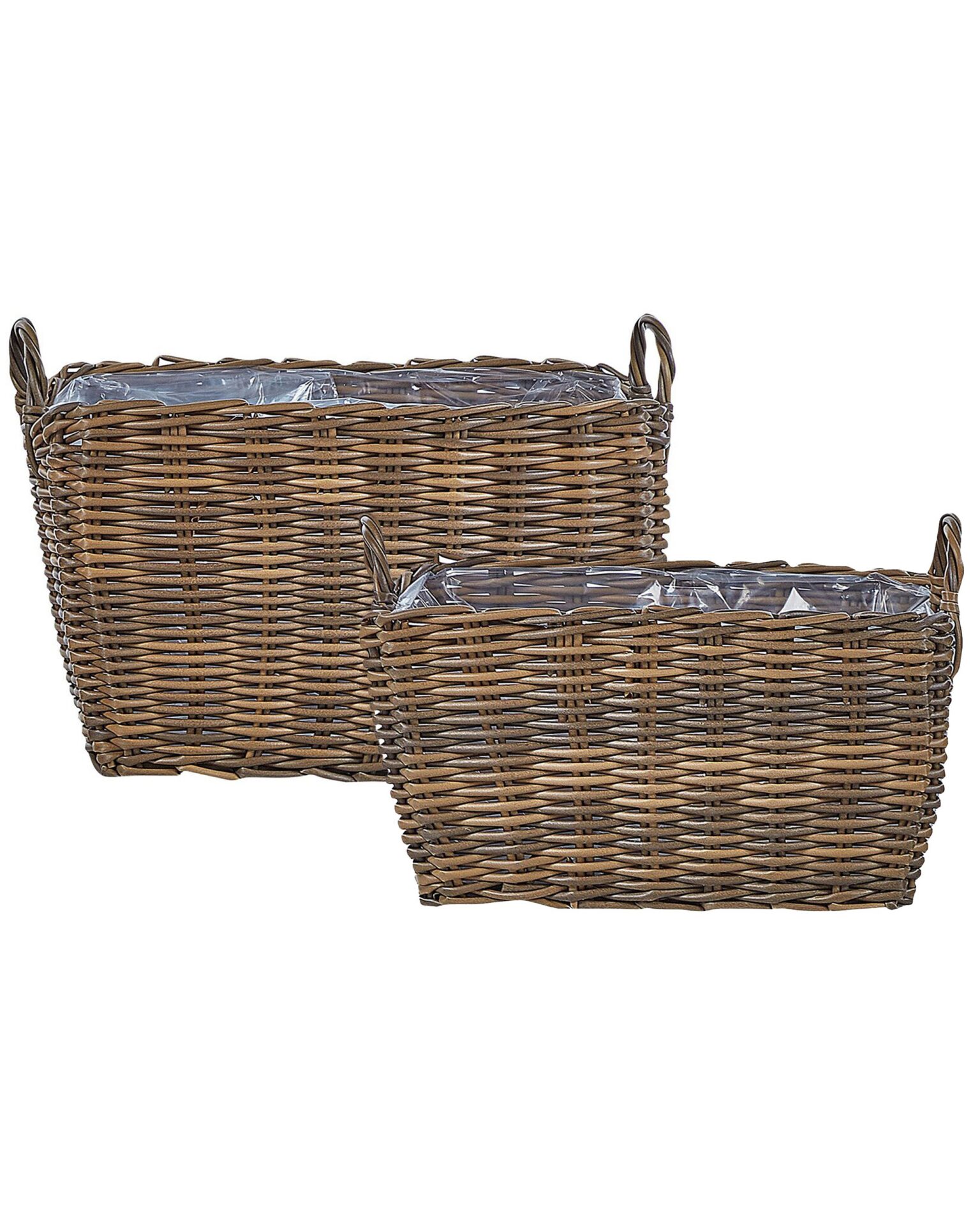 Zestaw 2 koszy na kwiaty ORMOS 53/59 cm Brązowy Technorattan