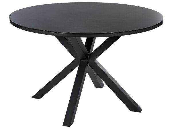 Stół ogrodowy MALETTO 120 cm 120 cm Szkło Czarny