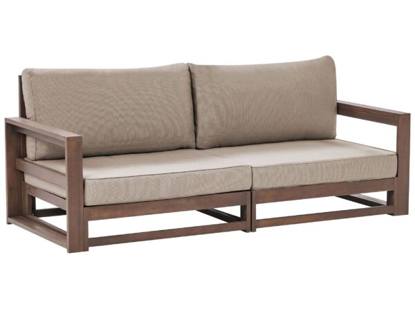 Sofa ogrodowa dla 2 osób TIMOR Modułowy Certyfikowane drewno akacjowe Ciemnobrązowy