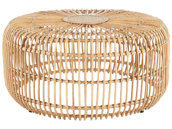 Stolik kawowy ogrodowy RANDAZZO 85 cm 85 cm Rattan Jasnobrązowy