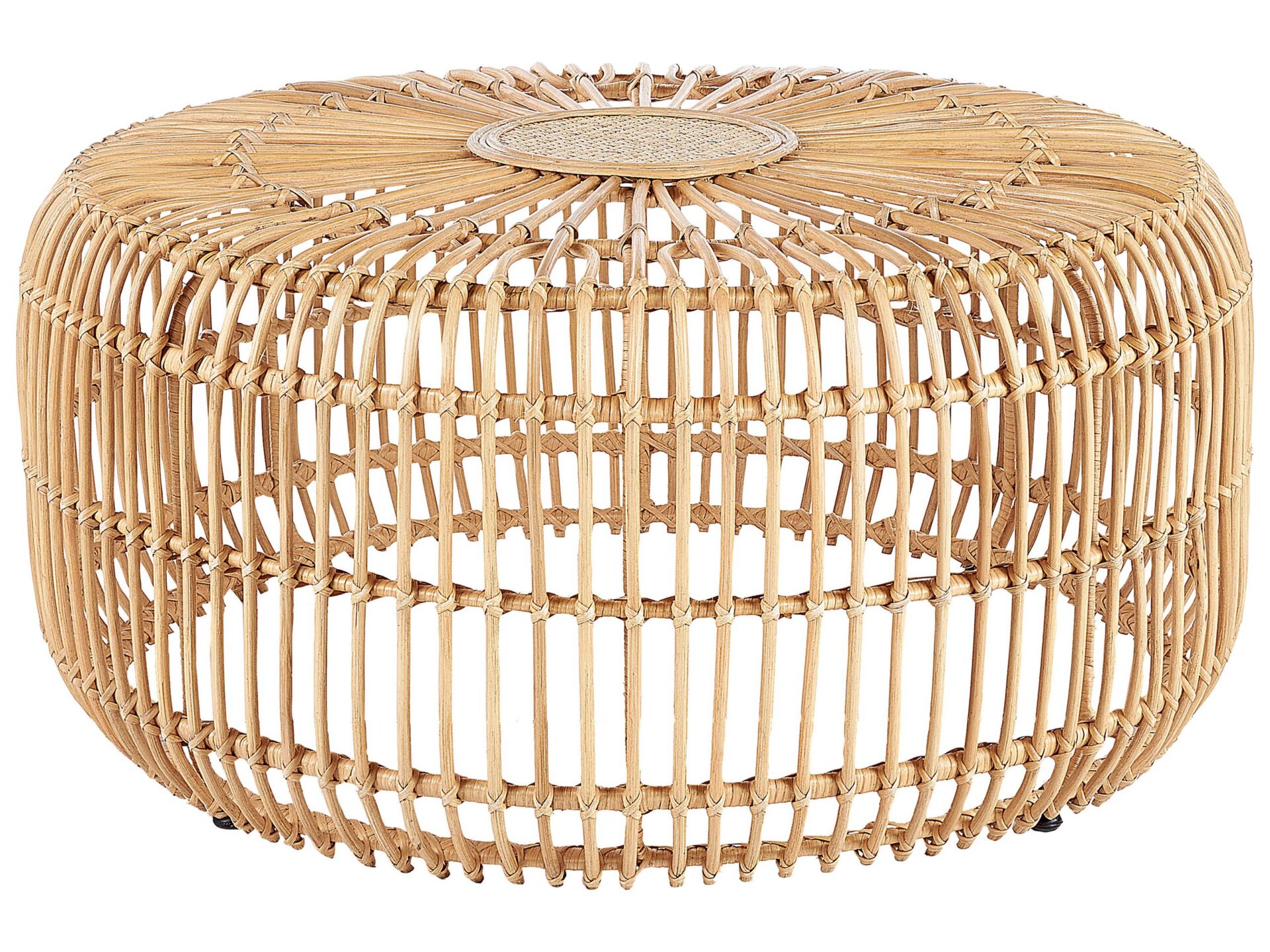 Stolik kawowy ogrodowy RANDAZZO 85 cm 85 cm Rattan Jasnobrązowy