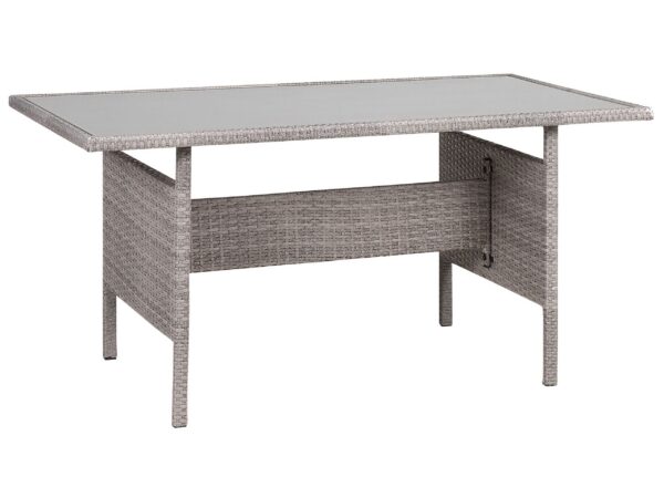 Stół ogrodowy VITERBO 145 cm 80 cm Szkło Jasnoszary