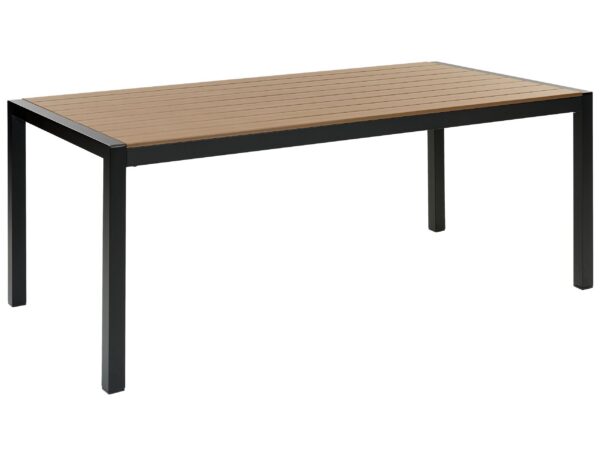 Stół ogrodowy VERNIO 180 cm 90 cm Metal Brązowy/ czarny