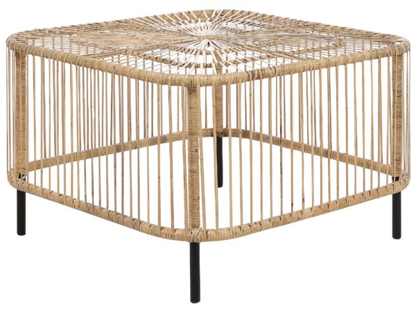 Stolik kawowy ogrodowy CESENATICO 67 cm 67 cm Rattan Naturalny