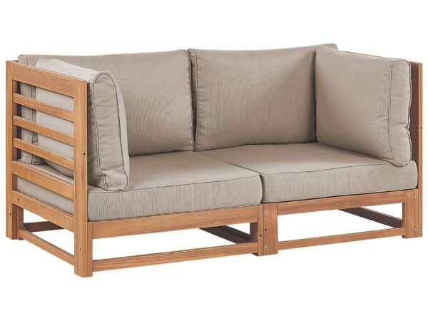 Sofa ogrodowa dla 2 osób TRANI Modułowy Certyfikowane drewno akacjowe Jasnobrązowy