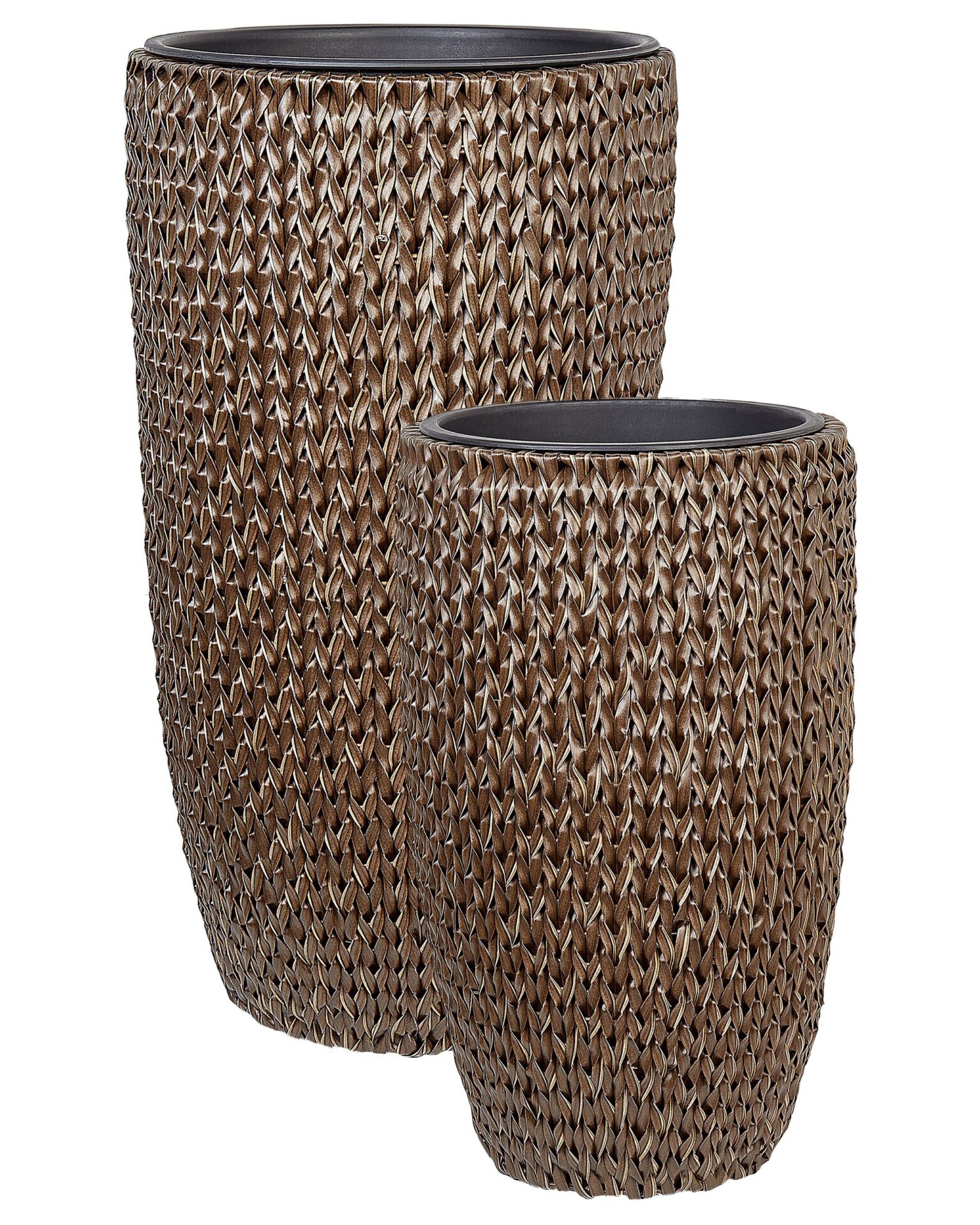 Zestaw 2 donic CEDRUS 37/45 cm Brązowy Technorattan