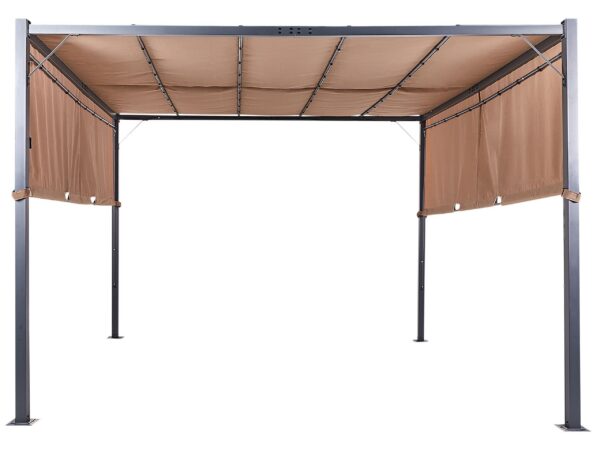 Pawilon ogrodowy LED PARGA Metal 310 cm 310 cm Brązowy