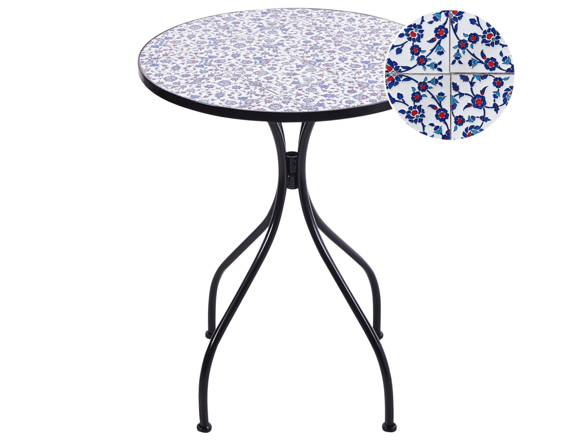 Stolik bistro CAMPRENA 60 cm 60 cm Metal Czarny