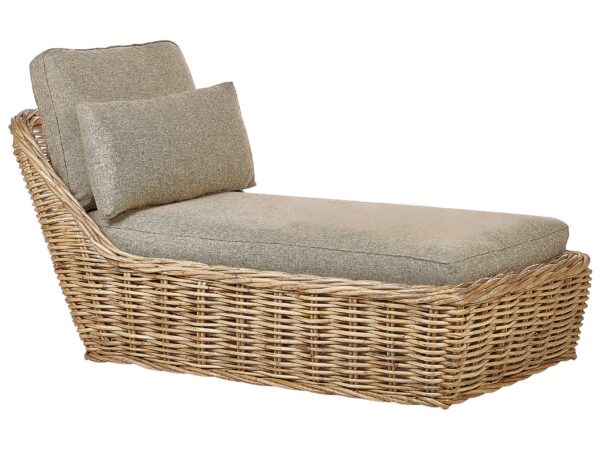 Leżak ogrodowy z poduszką BELSITO Rattan Naturalny