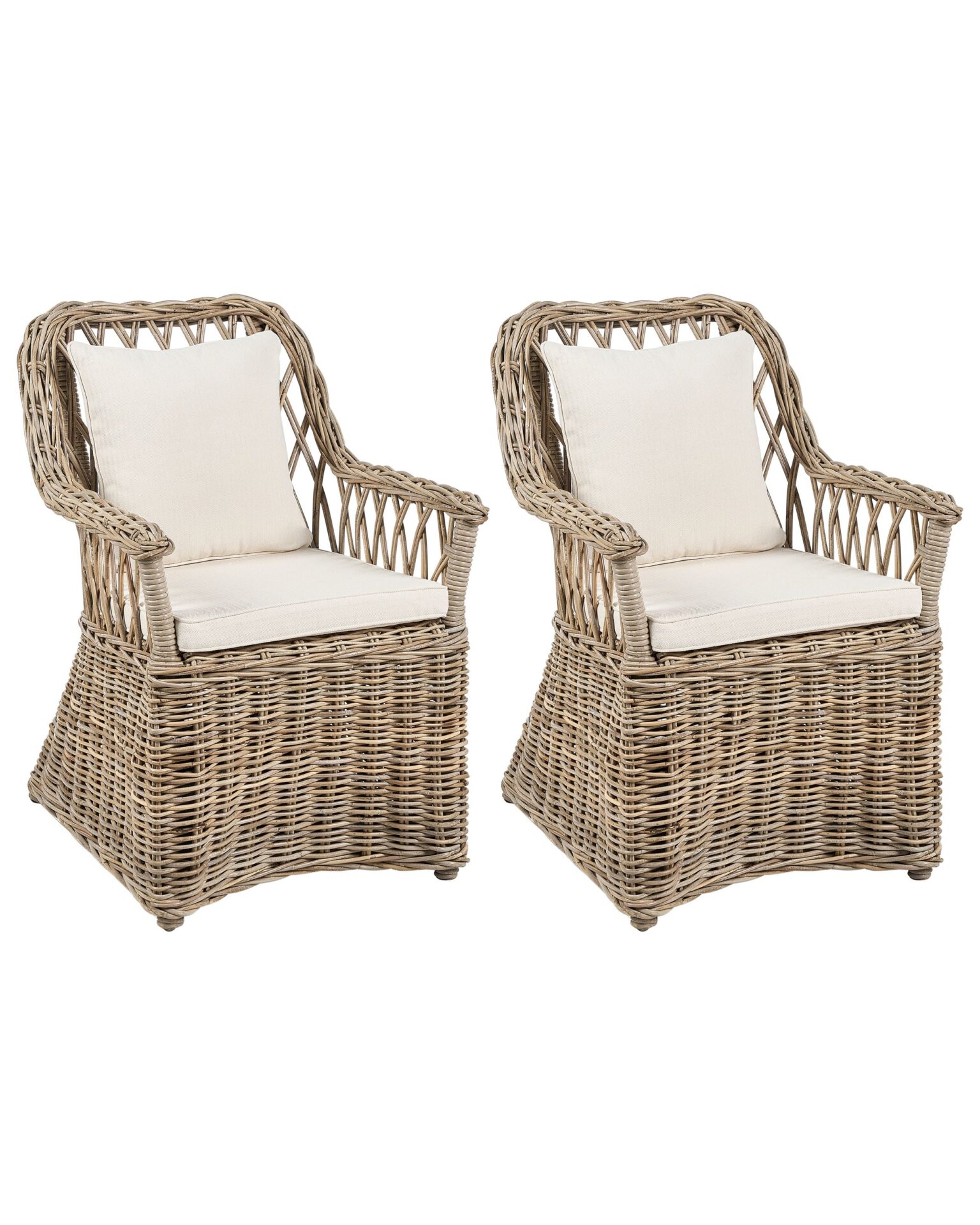 Zestaw 2 foteli ogrodowych MAROS II Rattan Naturalny