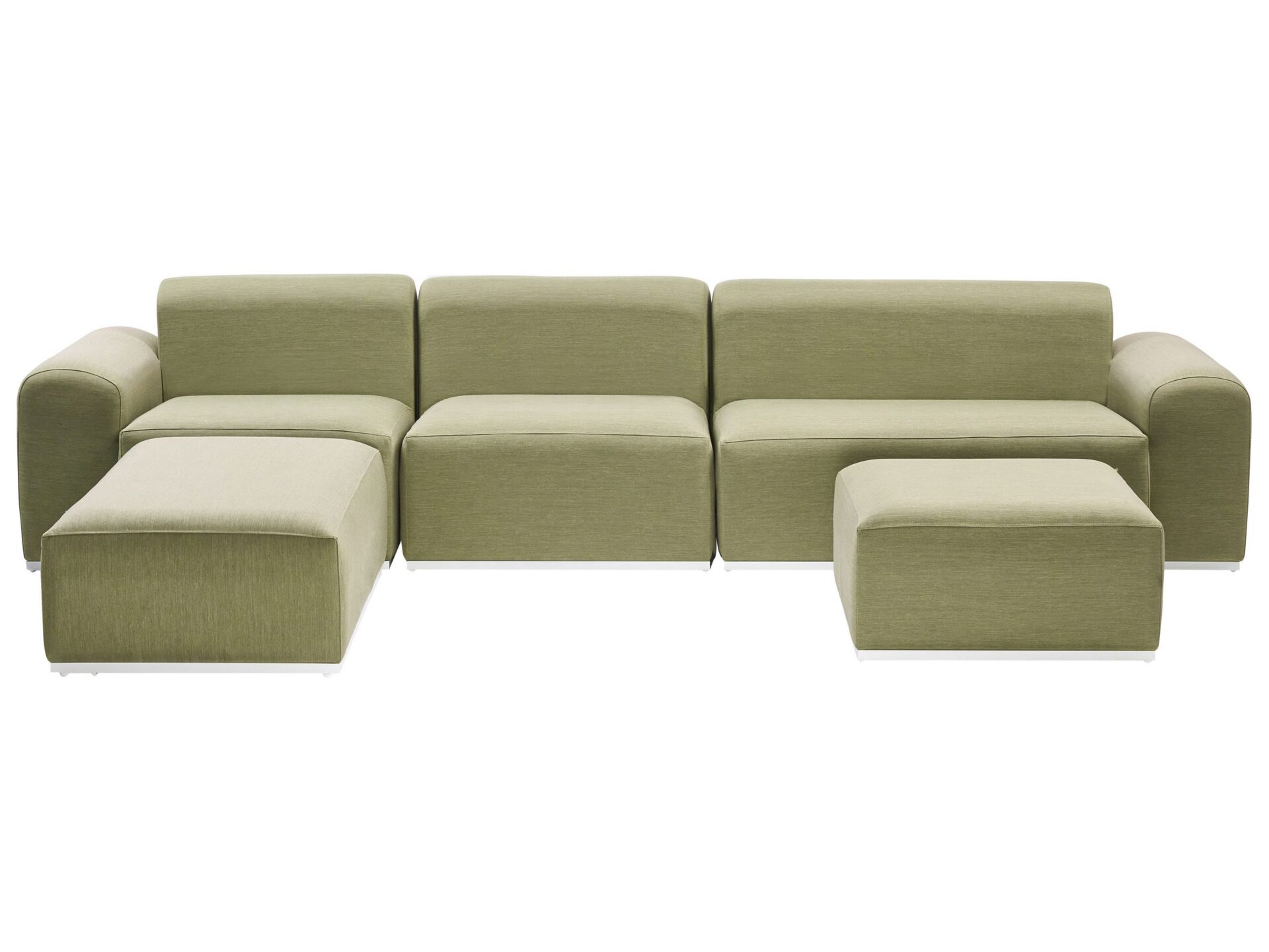 Sofa ogrodowa z otomaną dla 7 osób BATTIFOLLO Oliwkowy Modułowy