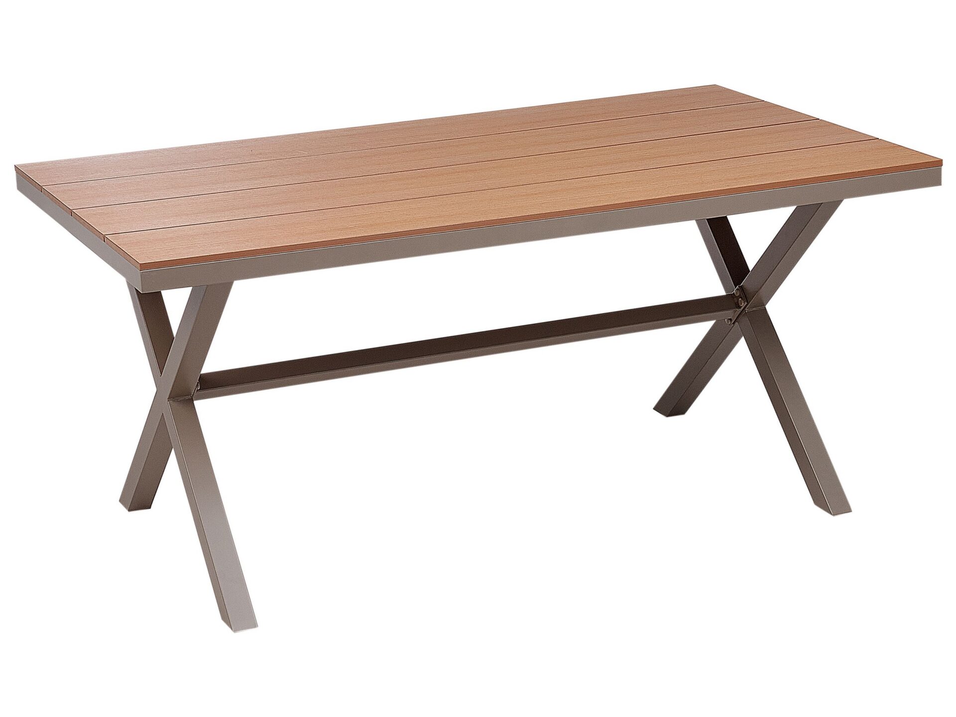 Stół ogrodowy TIANO 160 cm 90 cm Metal Beżowoszary