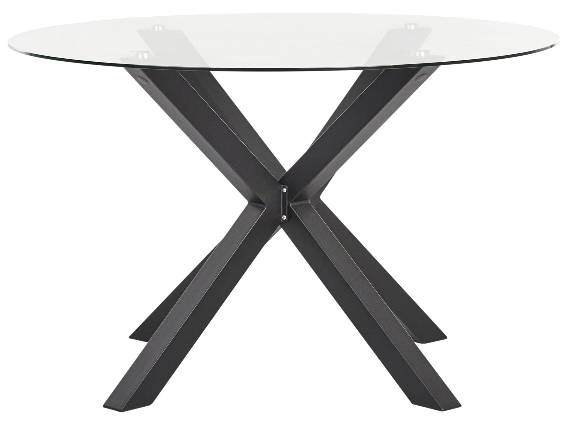 Stół ogrodowy MALETTO 120 cm 120 cm Szkło Czarny