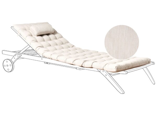Poduszka na leżak ogrodowy CESANA PREMIUM 192 x 56 cm Jasnobeżowy
