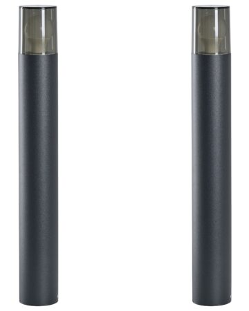 Zestaw 2 lamp ogrodowych słupkowych ELRICK Czarny