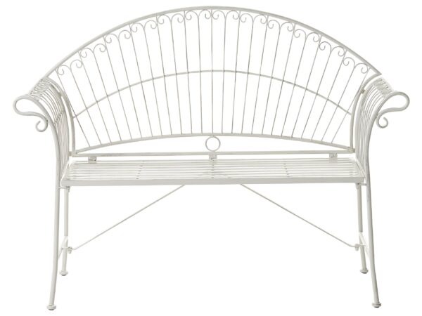 Ławka ogrodowa GUALEA 130 cm Metal Złamana biel